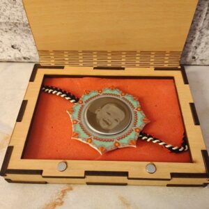 Photo Rakhi in Wooden Gift Box