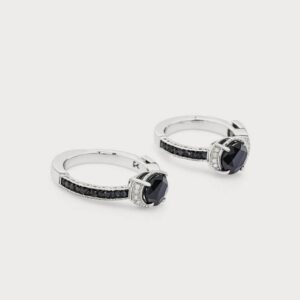 Crystal Silver Black Onyx Ring