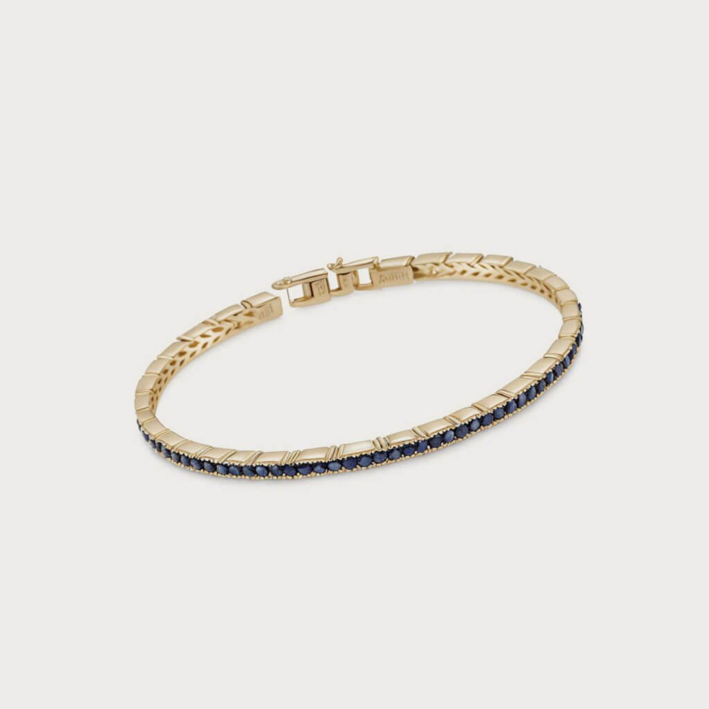 Gold blue sapphire bracelet