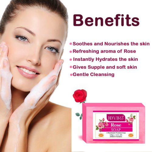 Doviko Natural Rose Water Soap – Pack of 6 (750 g)
