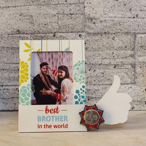 Metal Rakhi with Brother Frame