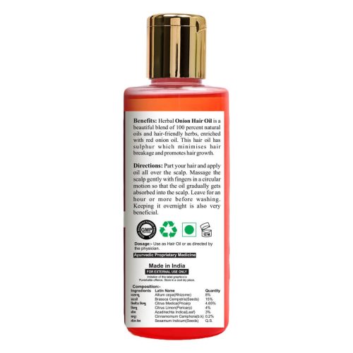 Doviko Pure Onion Hair Oil – Pack of 1 (210 ML)