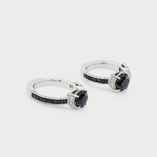 Crystal Silver Black Onyx Ring