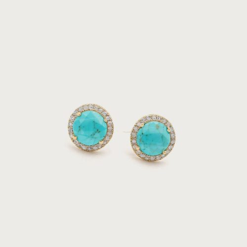 Gold Turquoise & Diamond Earring